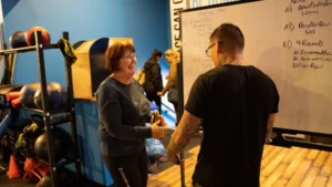 Coaching on the BPM Fitness Co. training floor